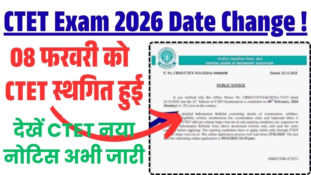 CTET Exam 2026 Notice Out